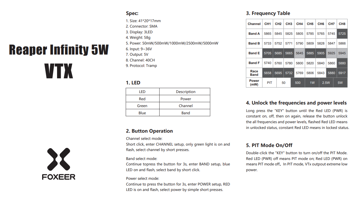 프라이스 폭시어 리퍼 5W 40CH 5.8G 장거리 R - Drone Reaper Rc 리뷰 및 가격
